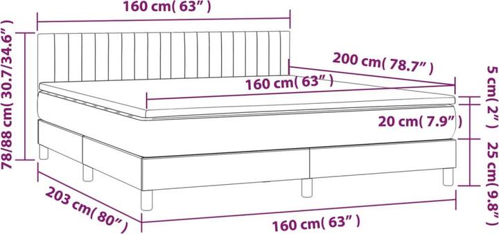 Produktbild vidaXL Boxspringbett (160 x 200 cm)