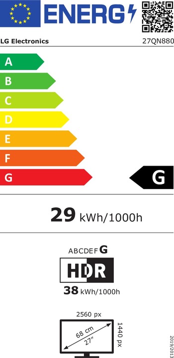 Energy Label LG 27QN880-B (2560 x 1440 pixels, 27")