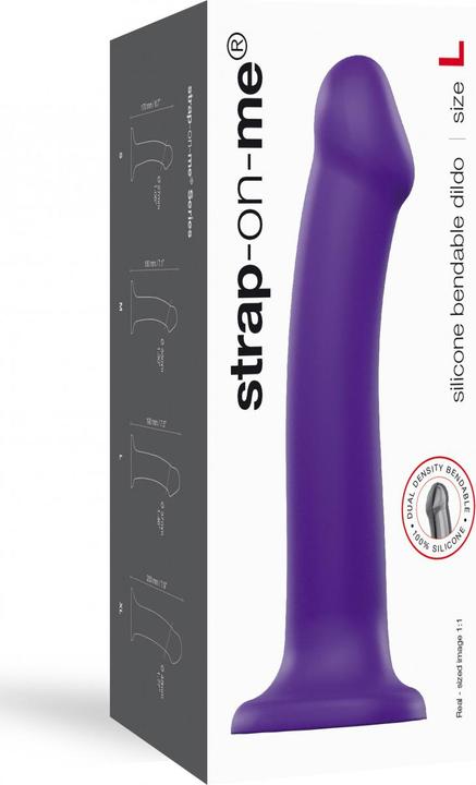 Actual product image Strap-on-me Semi-Realistic Dual Density Bendable Dildo Purple L