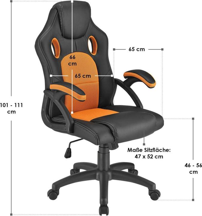 Image du produit Juskys Chaise de bureau Racing Montreal
