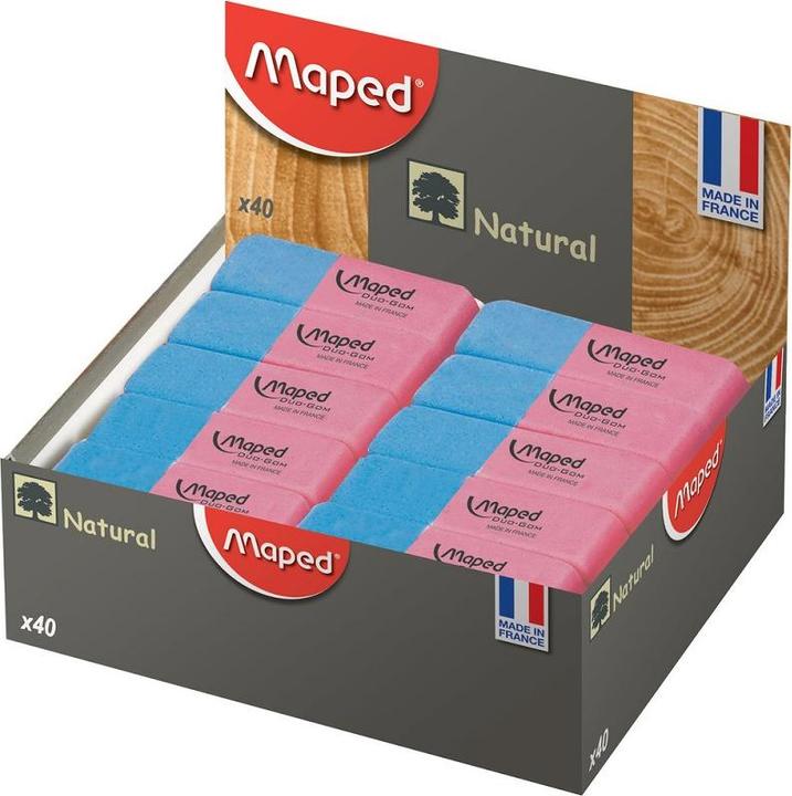 Actual product image Maped Rubber eraser Duo-Gom, medium, blue/red