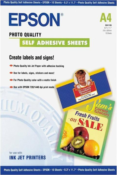 Produktbild Epson Photo Quality Self-Adhesive (167 g/m², A4, 10 x)