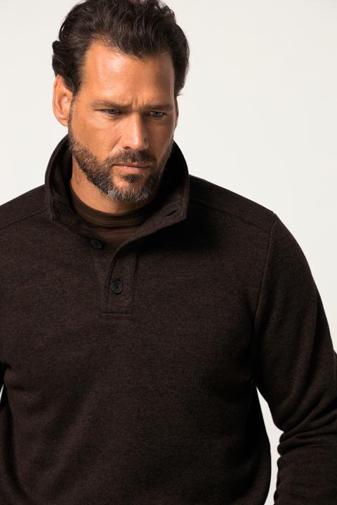 Actual product image JP1880 Half-zip, knitted fleece, half-zip collar with buttons, tall (XXL)