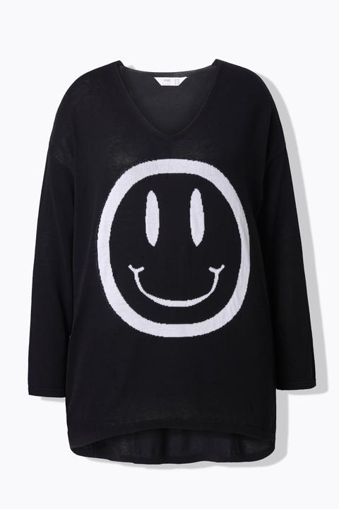 Produktbild Angel of Style Pullover, oversized, Smiley, V-Ausschnitt (54)