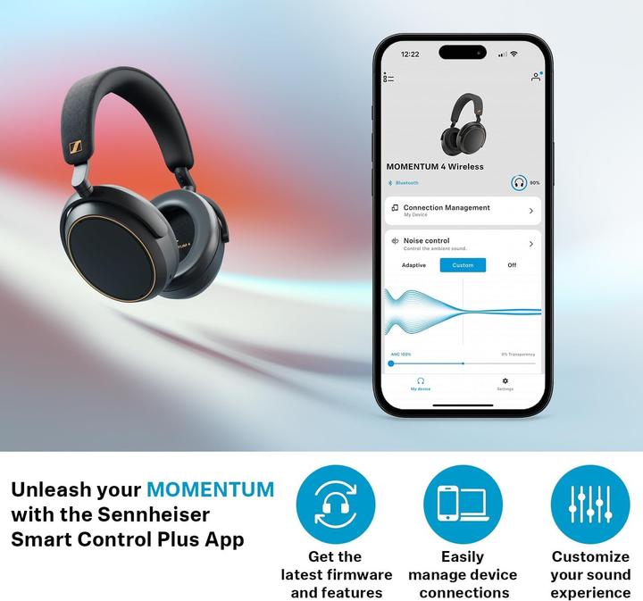 Actual product image Sennheiser Momentum 4 Wireless (ANC, 60 h, Cable, Wireless)