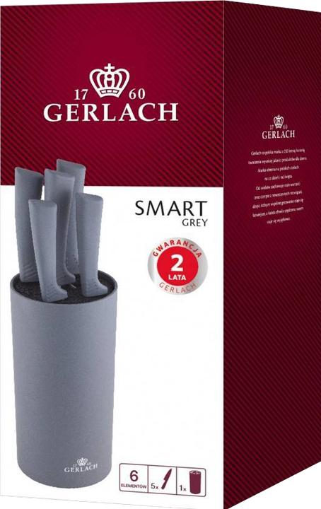 Produktbild Gerlach Messersatz Im Block Smart Grey, Edelstahl, Grau, 16 x 12 x 36.5 cm, 5-Einheiten