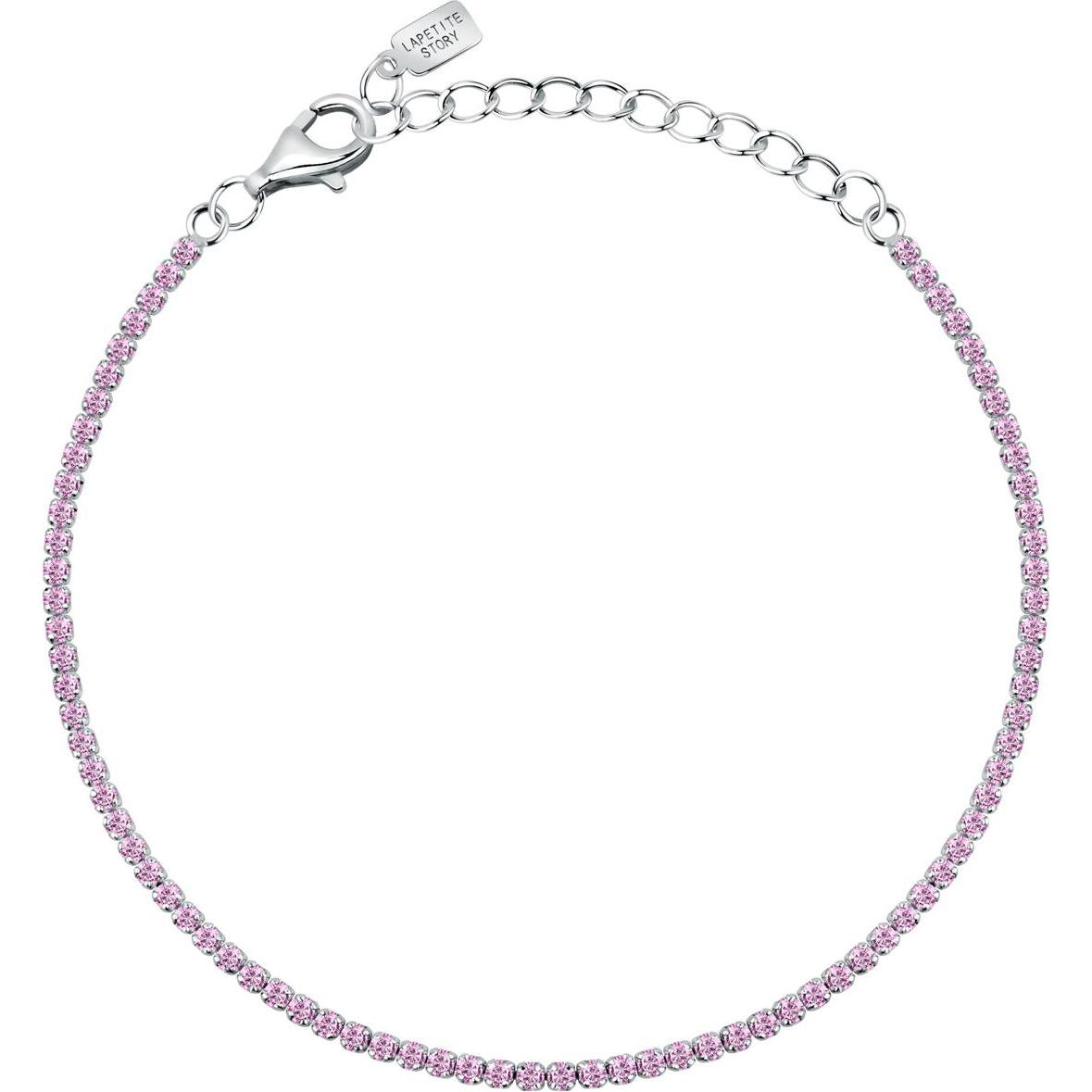 La Petite Story, Armschmuck, Silver tennis bracelet with pink zircons Silver LPS05AWV32, (16 cm, 925er Silber)