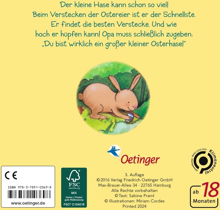 Produktbild Mein grosser, kleiner Osterhase (Deutsch, Miriam Cordes, Sabine Praml, 2016)