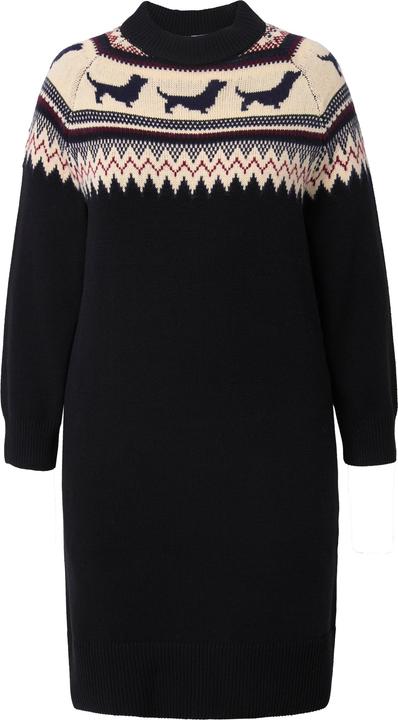 Produktbild Ulla Popken Norweger-Strickkleid, Hunde, Stehkragen, Langarm (62)