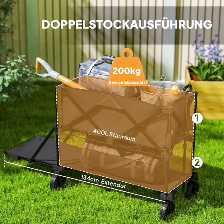 Produktbild Outsunny Gartenwagen Stahl, Polyester Schwarz