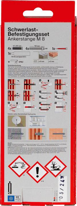Produktbild Fischer Schwerlastbef.Set 150 C SBS Set M8 (Silver, 150 ml)