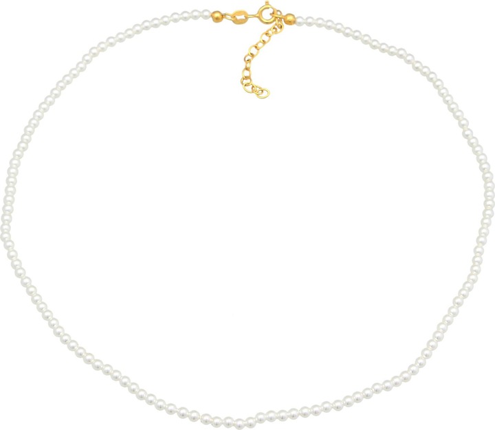 Elli Halskette Choker Muschelkernperlen 925 Silber (925er Sterling Silber, Muschelkernperlen, Plastik, Keine Perle, 36 cm)