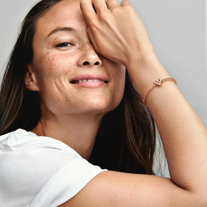 Immagine prodotto Pandora Charm a forma di cuore a mano libera Rose Sparkling (Metallo, placcato oro rosa)