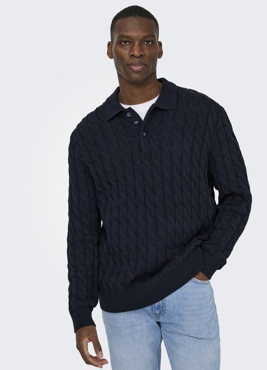 Produktbild Only & Sons ONSKICKER Gestricktes Poloshirt Strickpullover (L)