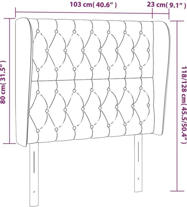 Image du produit vidaXL Kopfteil (103 x 23 x 128 cm)