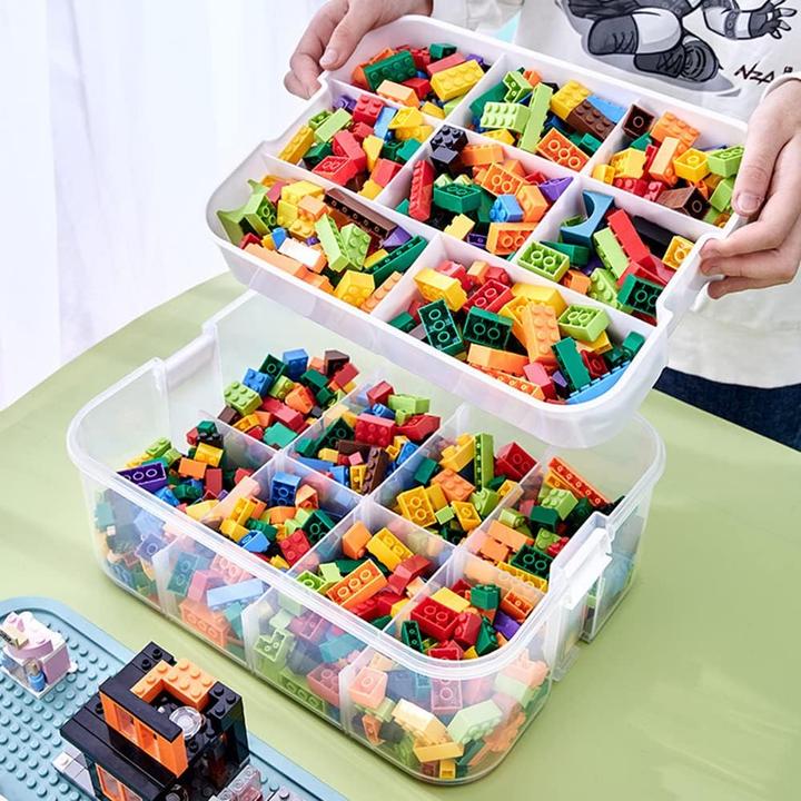 Produktbild Esmée Kinder Klemmbaustein Organizer, 300x225mm, stapelbare Aufbewahrungsbox