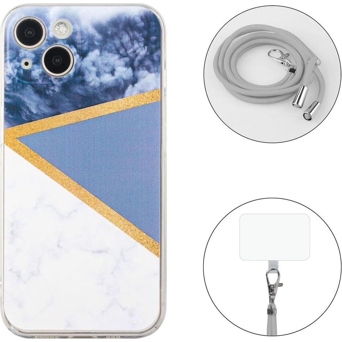 Thumbnail - König Design Hülle Handy Schutz für Apple iPhone 13 mini Handykette Case Cover Bumper Etuis, Handykette, Grau
