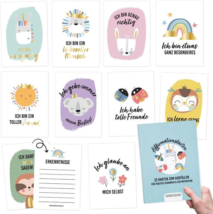 Produktbild Papierdrachen Affirmationskarten – Tiere