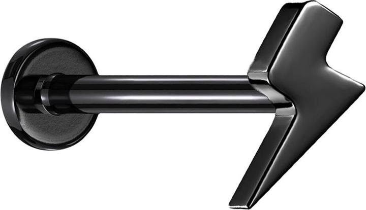 Actual product image Star Piercing Micro Labret Internal Thread Black Flash (without brass, Titanium)