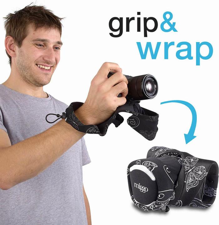 Image du produit miggo Grip & Wrap, appareil photo numérique, spandex, néoprène, noir, CSC, 30 cm, 140 mm