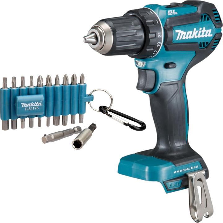 Produktbild Makita DDF 485 Z Akku Bohrschrauber 18 V 50 Nm Brushless + 22 tlg. Bit Set - ohne Akku, ohne (Batteriebetrieb)