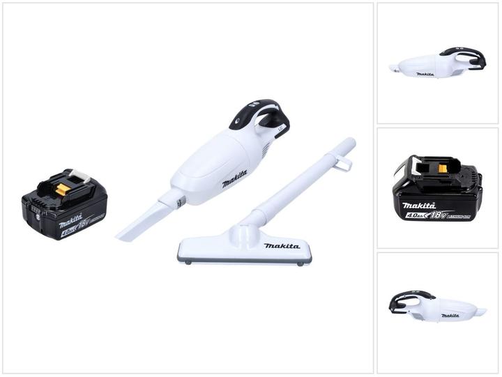 Makita DCL 181 FZ W Akku Staubsauger 18 V Weiss + 1x Akku 4,0 Ah - ohne Ladegerät