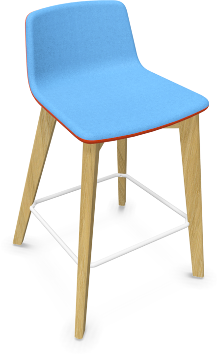 Light blue, Bright red, White, Ash natural light grey stained
