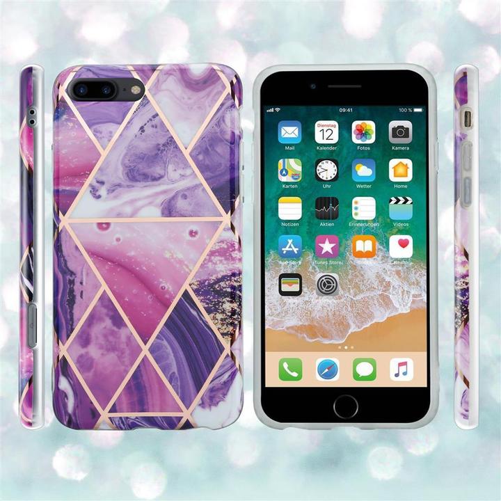 Image du produit Cadorabo Couverture IMD TPU Marbre coloré (Apple iPhone 7 Plus, Apple iPhone 7s Plus, Apple iPhone 8 Plus)