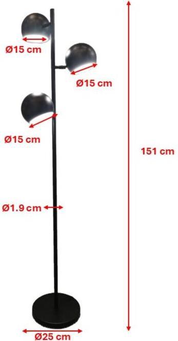 Image du produit Kare Design Stehleuchte Calotta Schwarz 3er 151cm