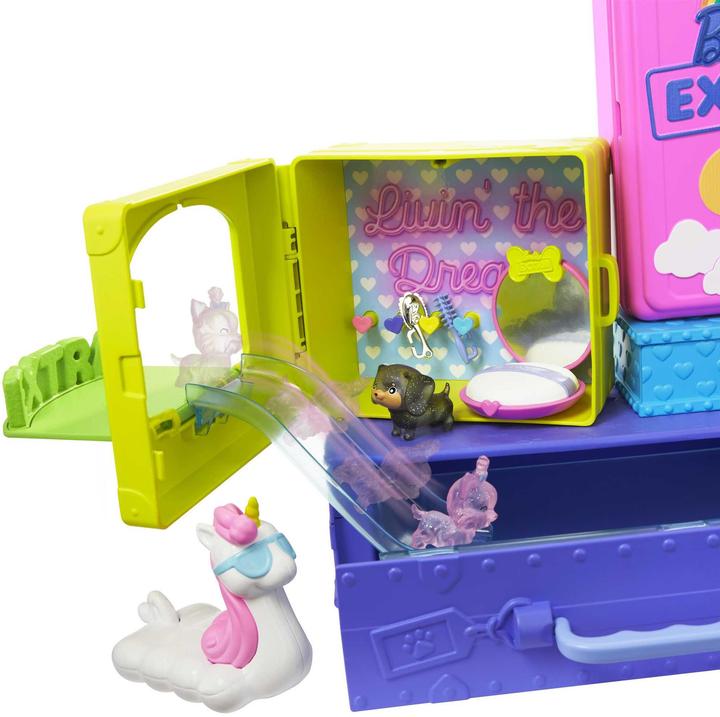 Produktbild Barbie Extra Minis Set inkl. Puppe (pinke Haare) & Haustiere
