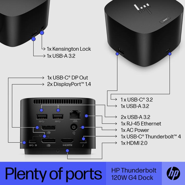 Image du produit HP Station d'accueil Thunderbolt G4 pour ordinateur portable (Thunderbolt, 11 ports)