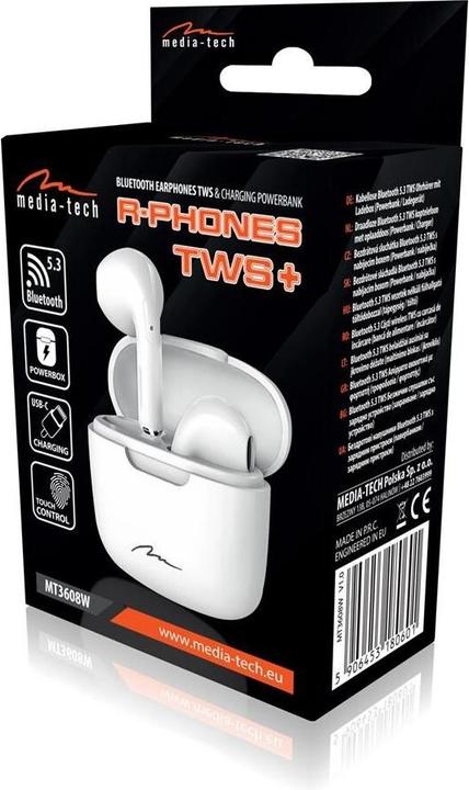 Actual product image Media-Tech Bluetooth Headphones R- Phones Mt3608w White (15 h, Wireless)