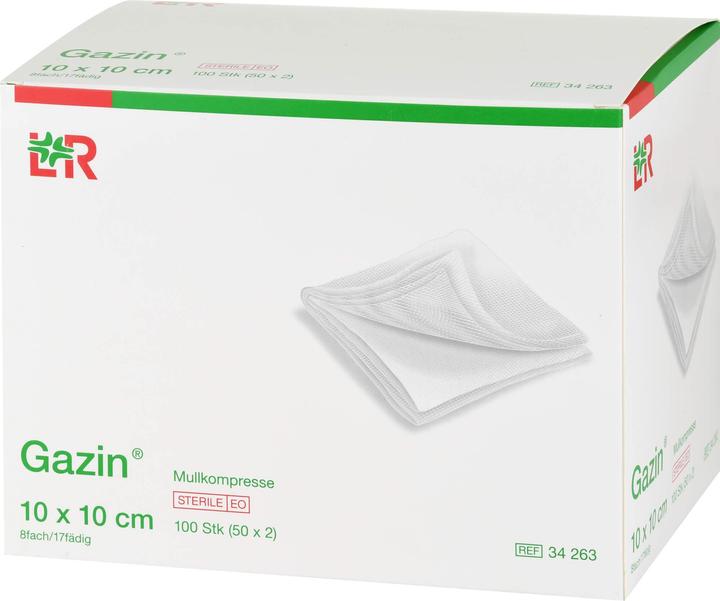 Produktbild Gazin Kompressen steril 10x10cm, 100 St. Kompressen