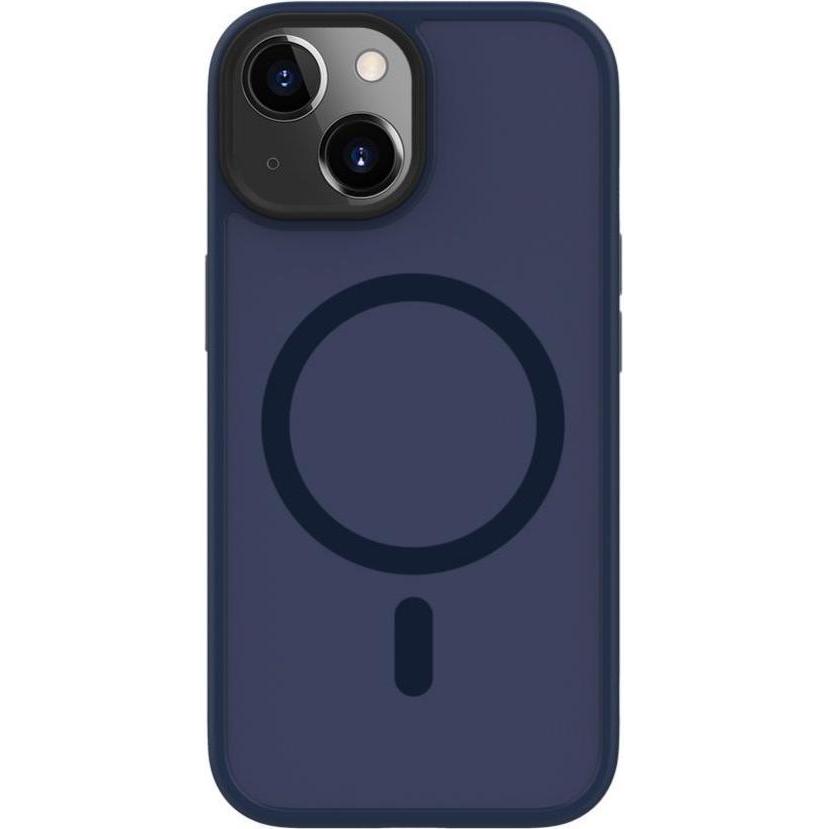 Connect Custodia ibrida per iPhone 15 con PC+TPU magnetico (Apple iPhone 15), Cover smartphone, Blu