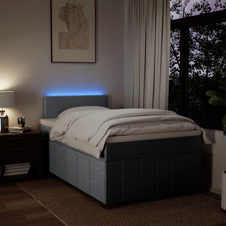 Image du produit VidaXL Bo x lit de saut avec matelas 200 x 200 cm Tissu (200 x 200 cm)