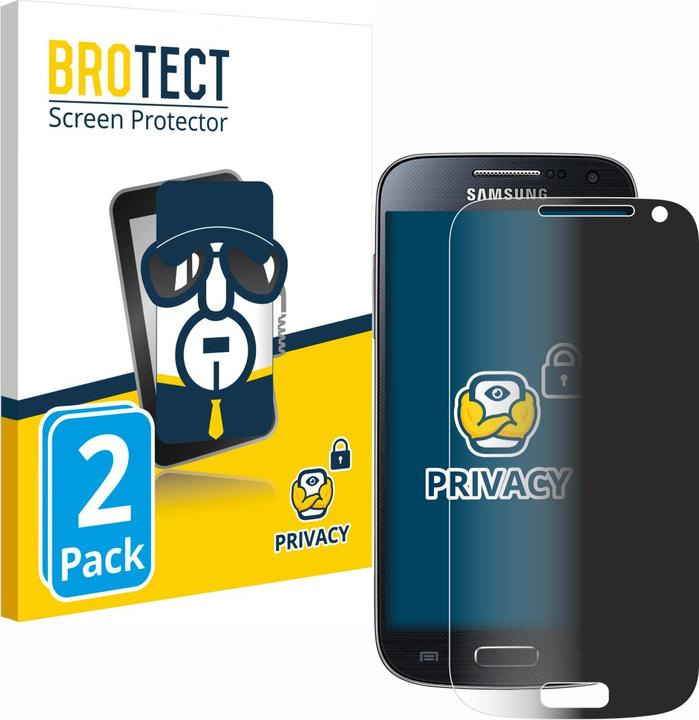 Produktbild BROTECT Sichtschutzfolie Anti-Spy Privacy Folie Blaulicht-Schutz (2 Stk., Samsung Galaxy S4 mini)