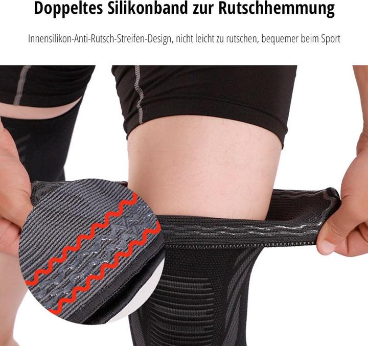 Produktbild König Design Kniebandage Kniestütze 3D Knieschoner Kompression Arthrose Knieschmerzen Sport (L)