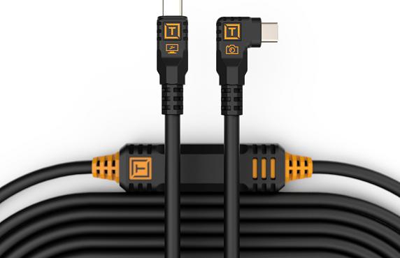 Actual product image Tether Tools TetherPro Optima USB-C gerade zu rechtwinklig, 4.6 m, Schwarz (4.60 m, USB 3.2 Gen 2)