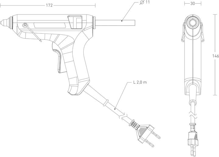 Actual product image Steinel Glumatic 1011 hot glue gun 11 mm 45 W 240 V 1 pc.