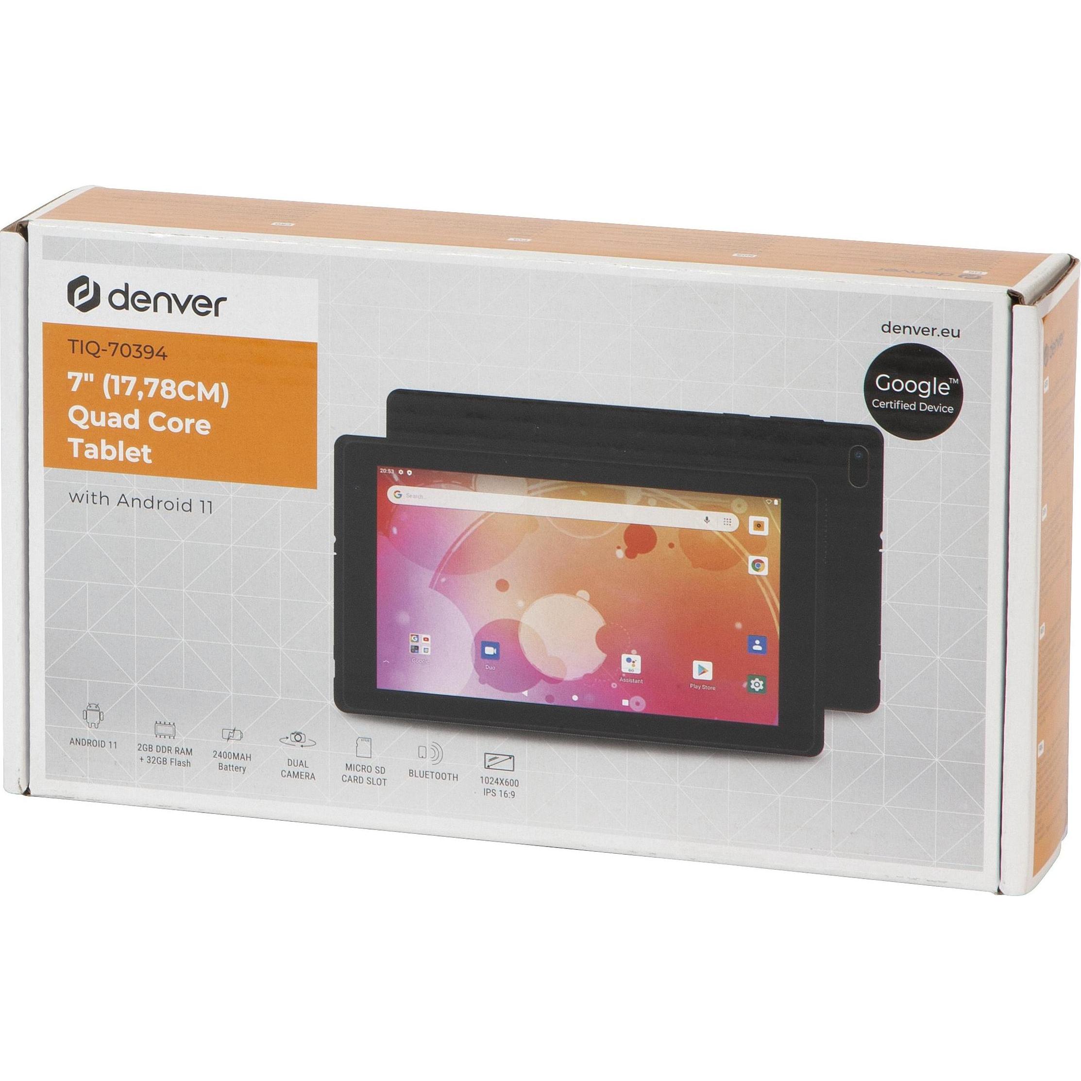 Thumbnail - Denver TIQ-70394 7 / 32GB / 2GB / WI-FI / Android11 / black (7", 32 GB, Schwarz), Tablet, Schwarz
