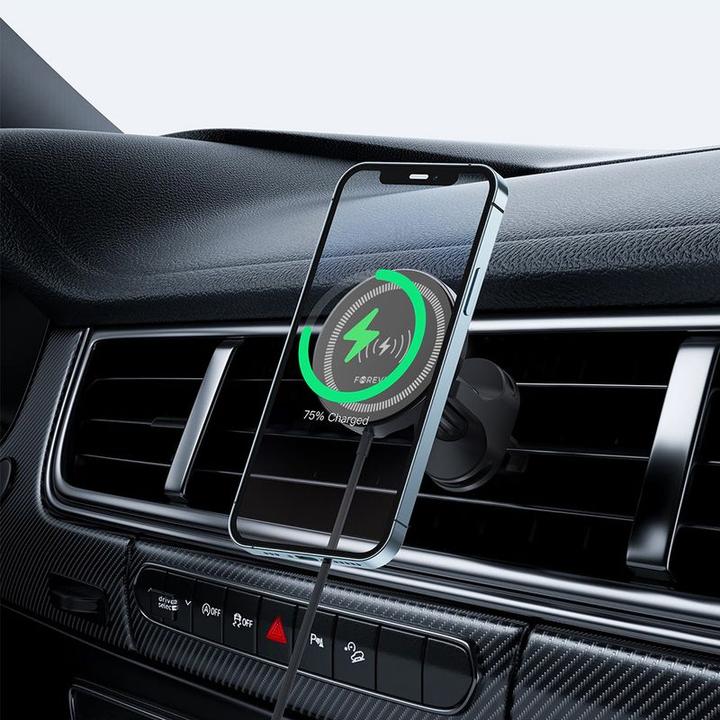 Actual product image Forever car holder for air vent MACH-300 magnetic with wireless charging black Qi2 15W