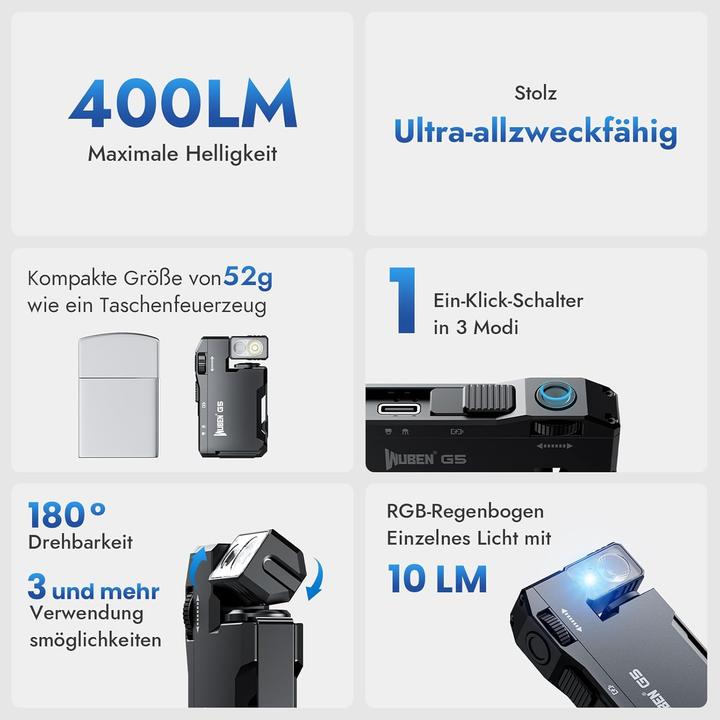 Image du produit Wuben G5 (3.73 cm, 400 lm)