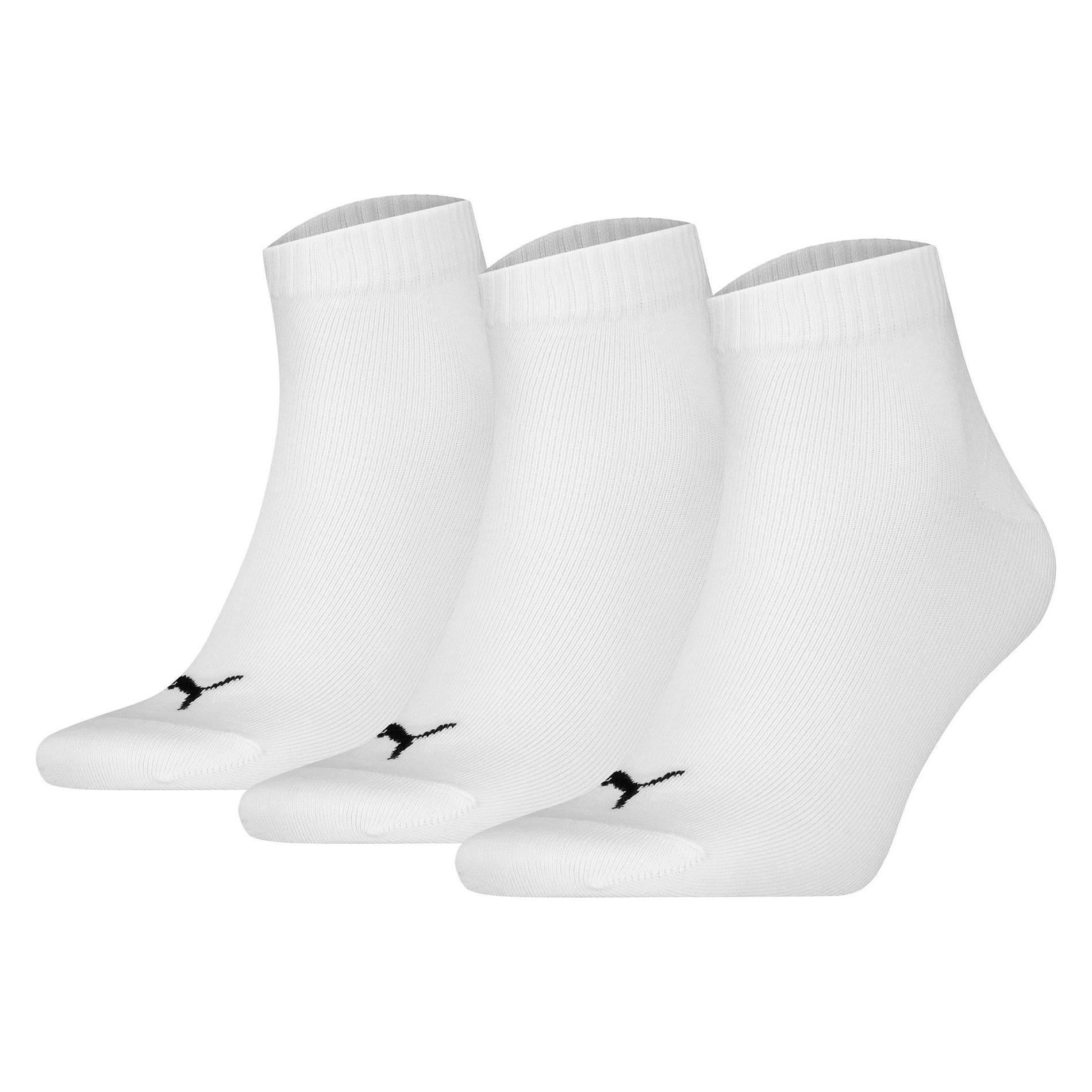 Puma, Unisex, Sokken, Quarter Plain 3P, Wit, (Set Van 3, 35 - 38)