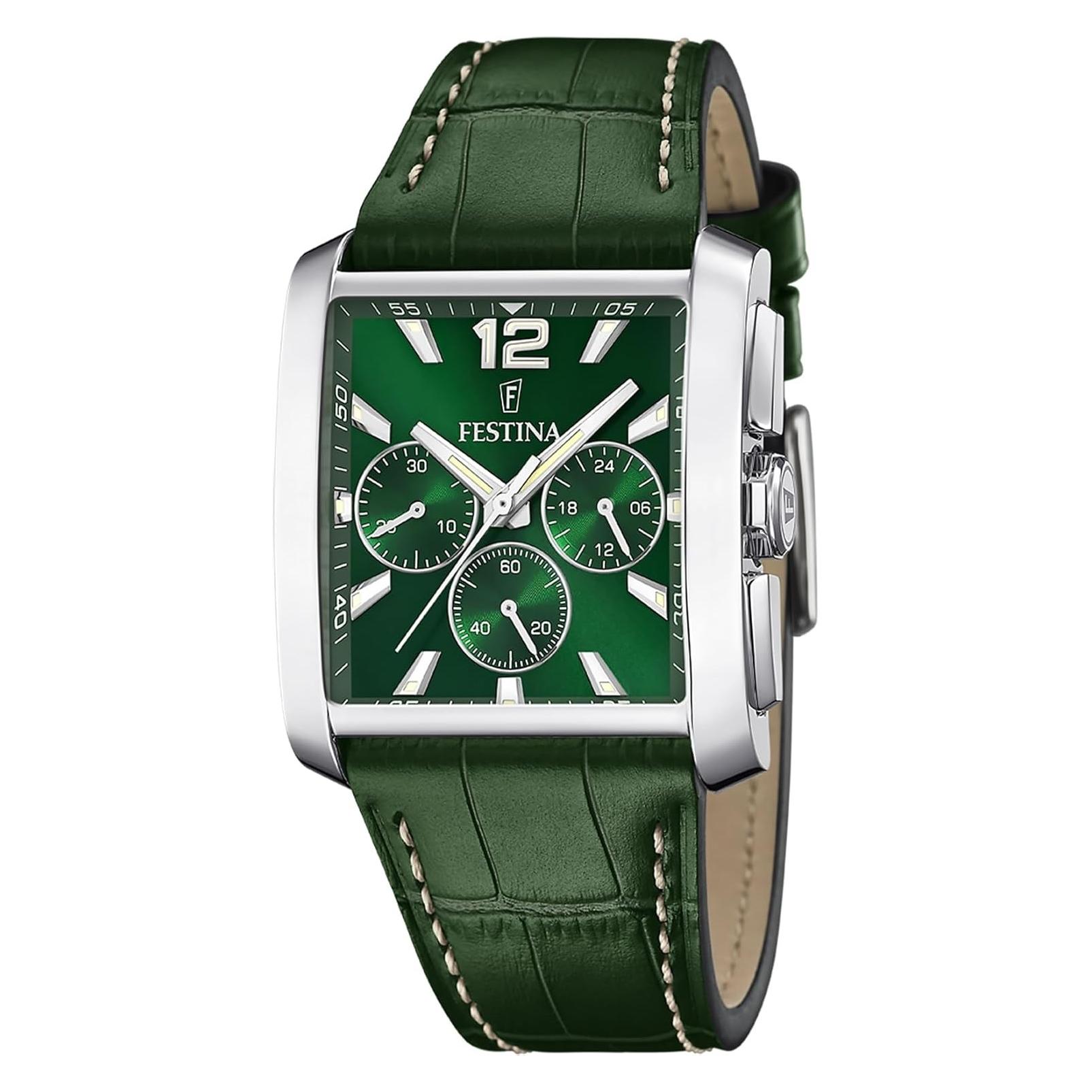 Festina, Armbanduhr, Timeless Chronograph, Grün, (Chronograph, Analoguhr, 38 mm)