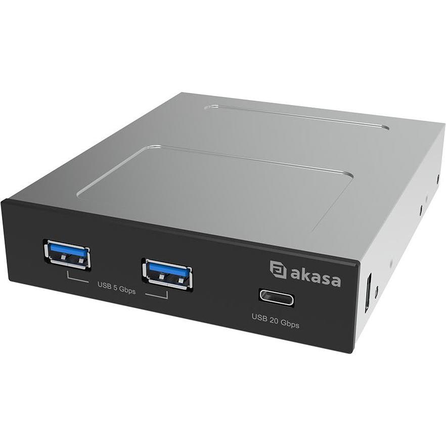 Akasa USB hub USB + 2x Type-C (USB-C, 2 Ports), Dockingstation + USB Hub, Schwarz