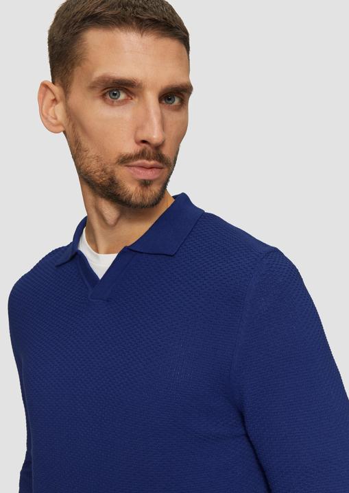Produktbild S.Oliver Strickpullover Strukturierter Strickpullover mit Polokragen (XL)
