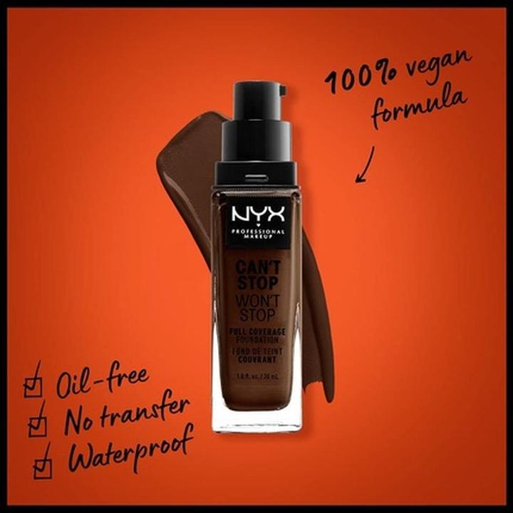 Actual product image NYX Professional Make-Up Can't Stop Won't Stop (25 Deep Ebony)