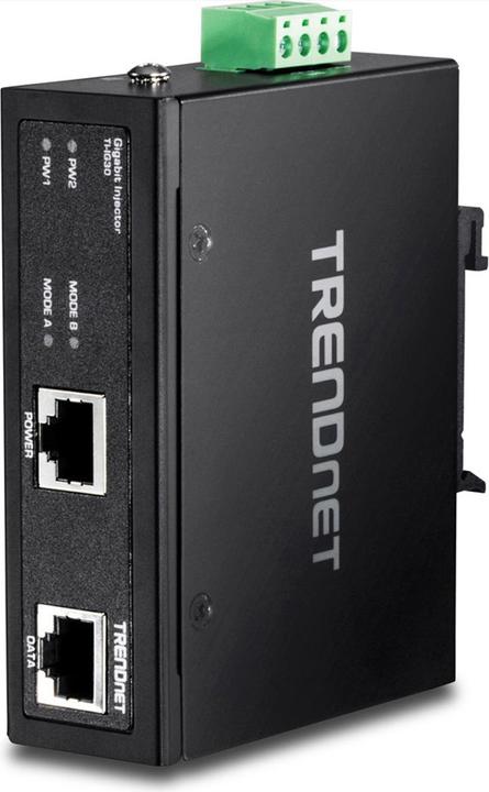Produktbild Trendnet TI-IG30 PoE+ Injector Industrial Gigabit (802.3af (PoE), 802.3at (PoE+), 30 W)