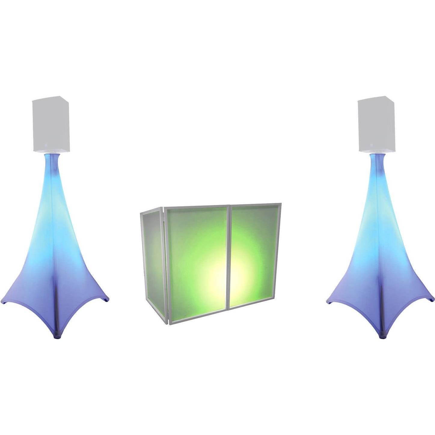 Eurolite Set AKKU 2x Flat Light 3 sw + Bar-6 + Ständer (8 W, LED), Faro, Nero