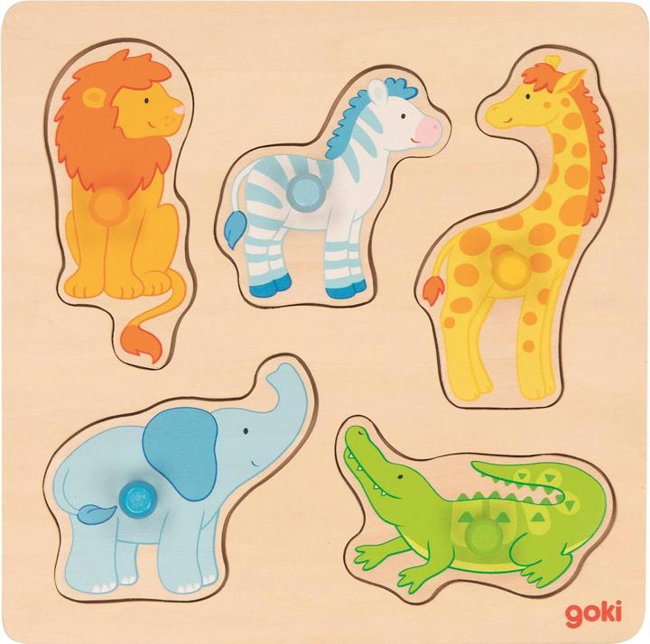 Produktbild Goki Steckspiel Steckpuzzle: Auf Safari (5 Teile)